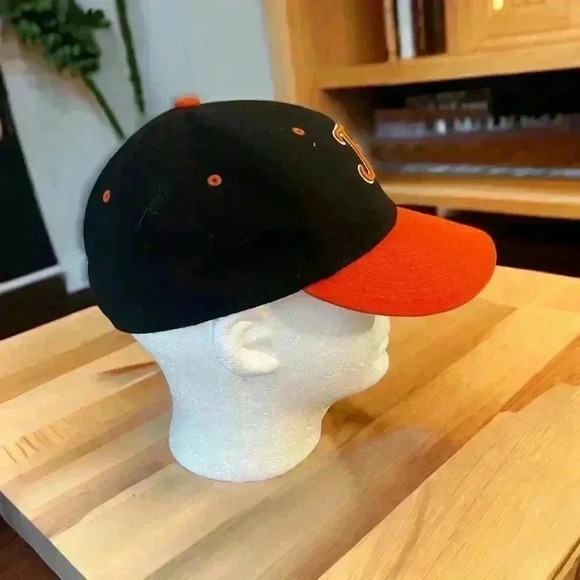 TM Orange and Black Baseball Cap with American Flag on back. Size 7 1/8 - Picture 6 of 8